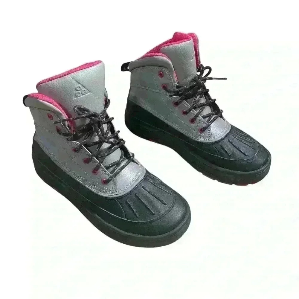 2012 Nike 524876-003 Youth ACG Woodside Pink Black Gray Leather Boots Sz 6Y‎ - Picture 6 of 6